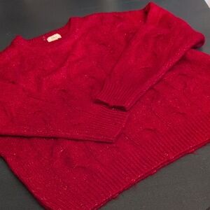 Elan Red Cable Knit Sweater